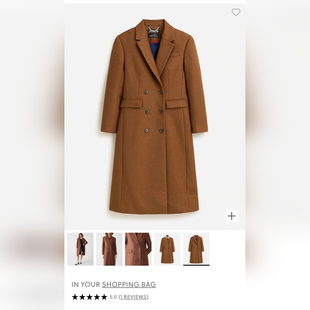 Double-breasted topcoat in Italian melton wool blend, Size 00P